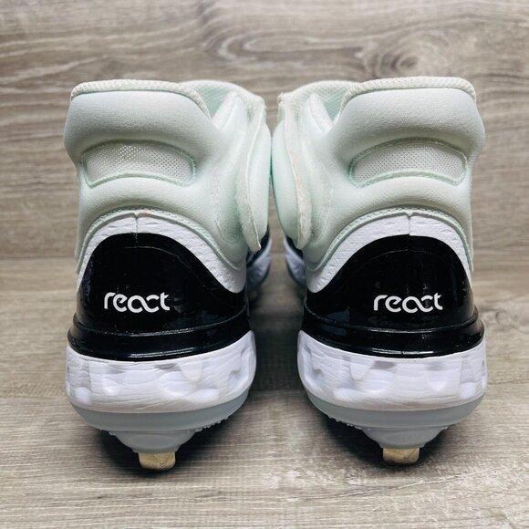 Nike Alpha Huarache Elite 4 Mid Baseball Cleats Men's 7.5 White Black FD2744-101 - Picture 5 of 11